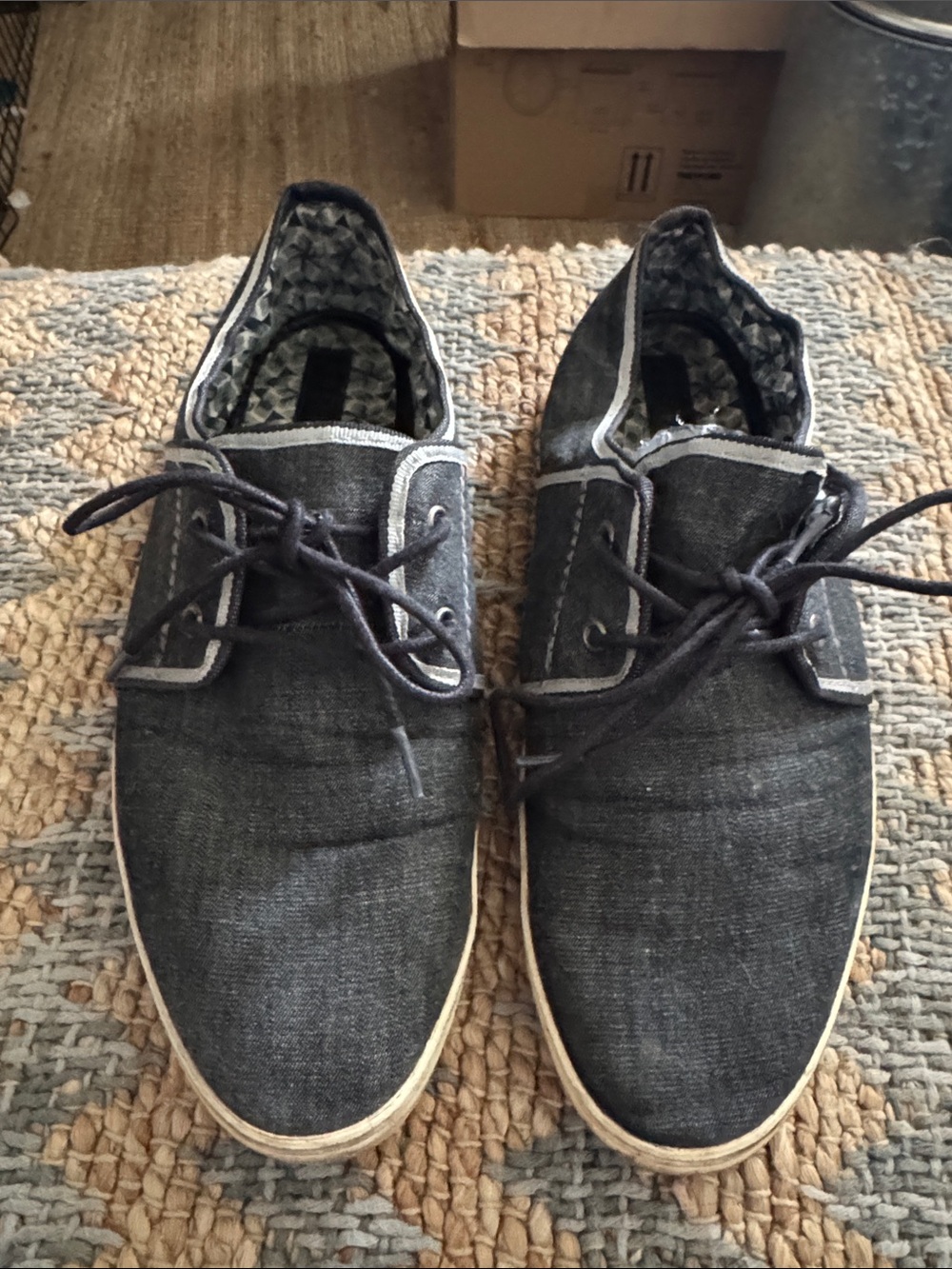 Call It Spring Dark Gray Canvas Lace-Up Shoes 12